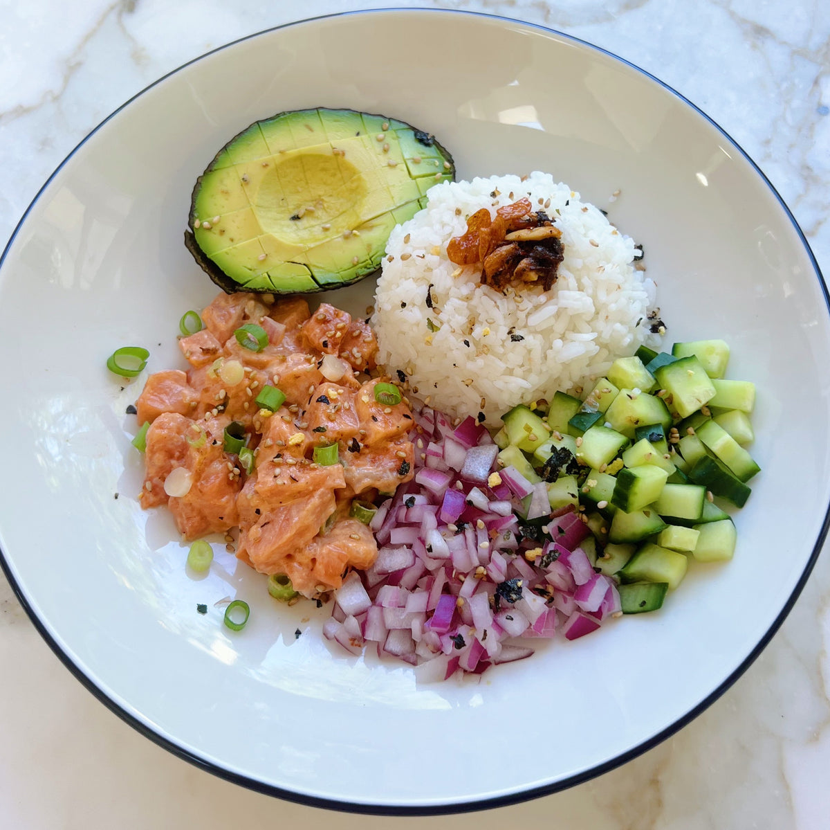 Salmon Poke Bowl with Kari Kari Chili Crisp Premier Catch