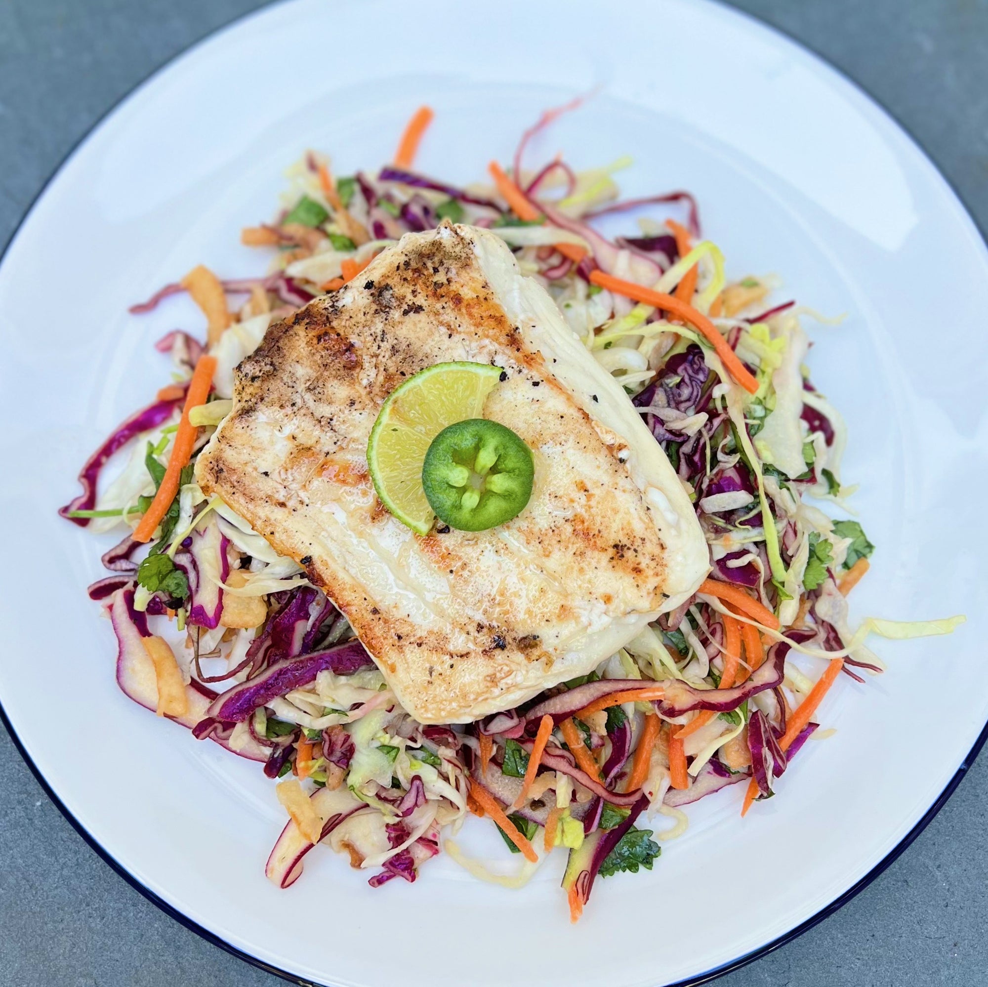 Grilled Halibut with Kitchen & Market Crisp Asian Slaw