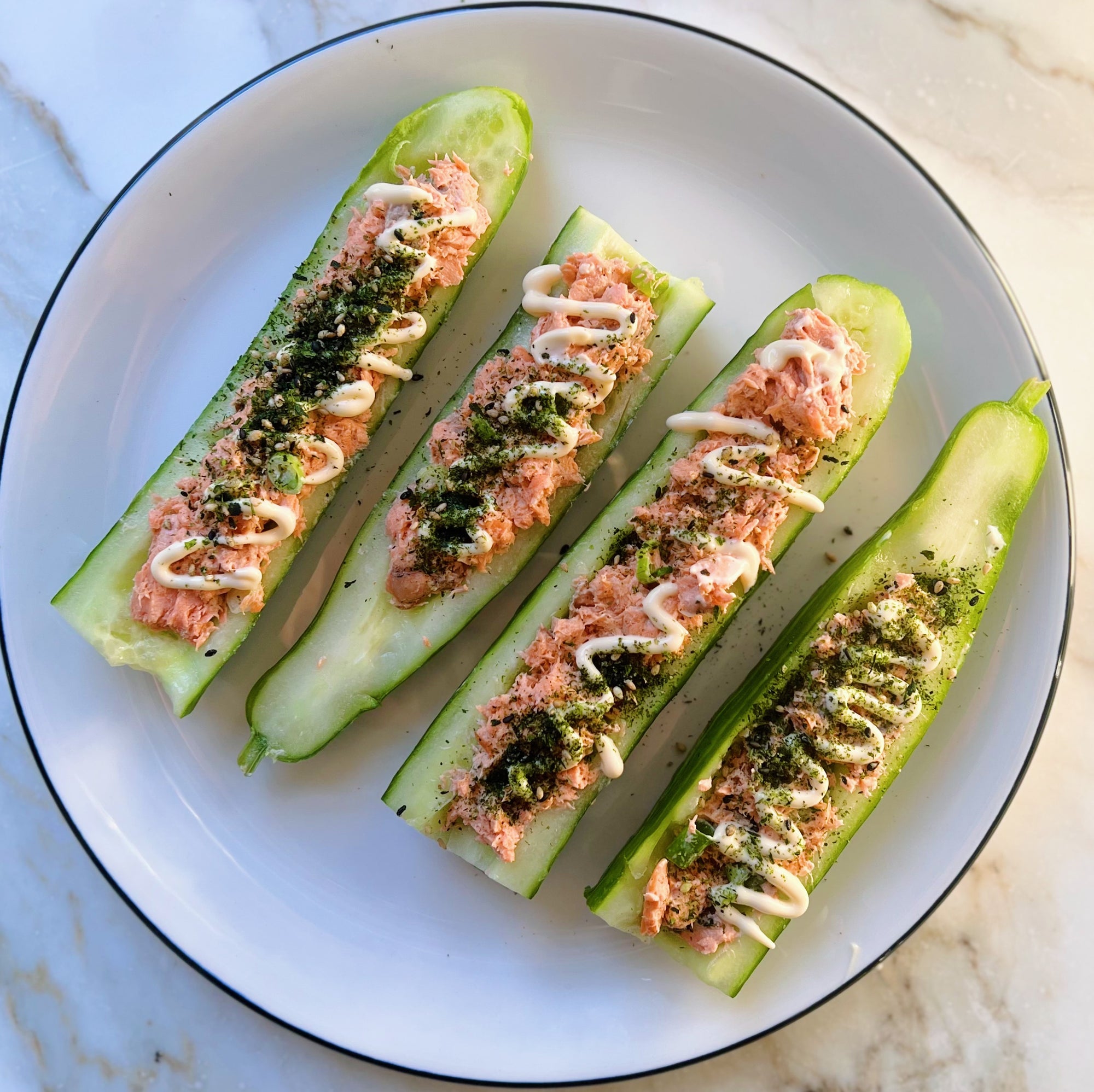 Cucumber Salmon Boats