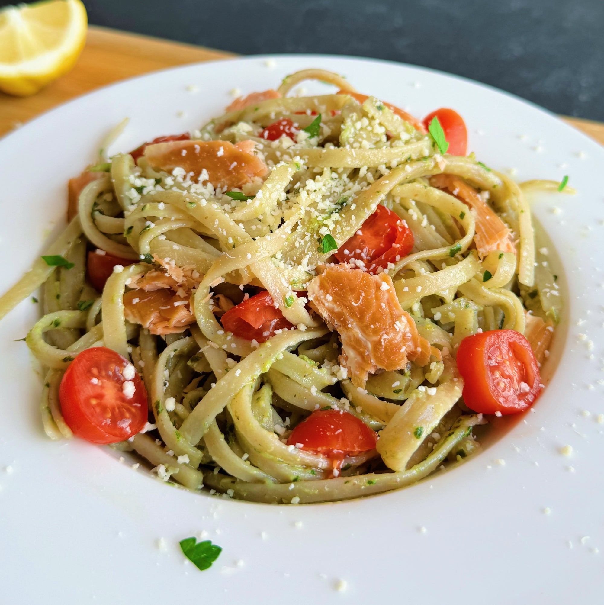 Smoked Salmon Pesto Pasta