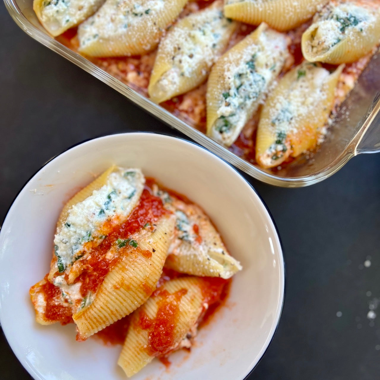 Dungeness Crab & Spinach Stuffed Shells