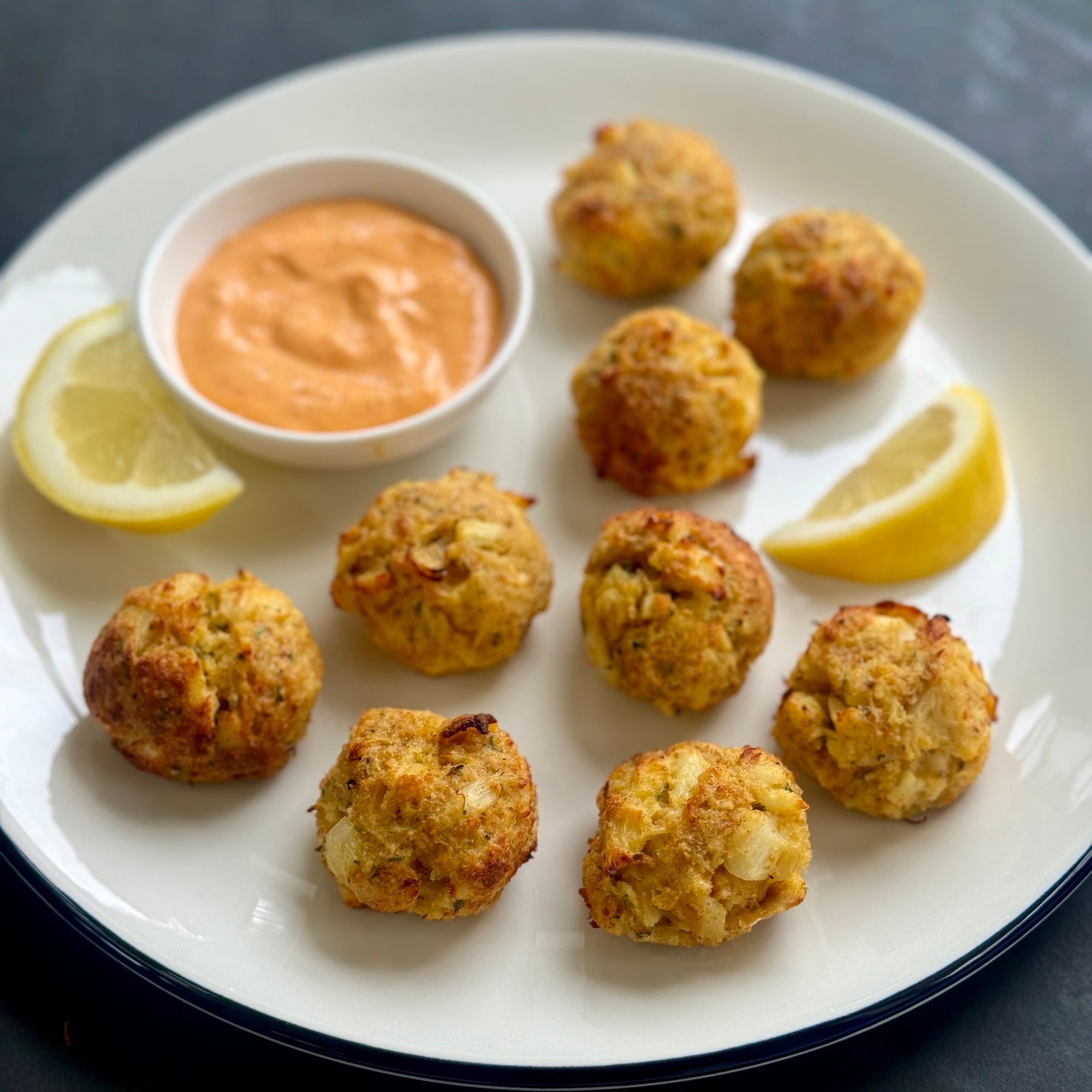 Easy Cod Fritters with Sriracha Mayo