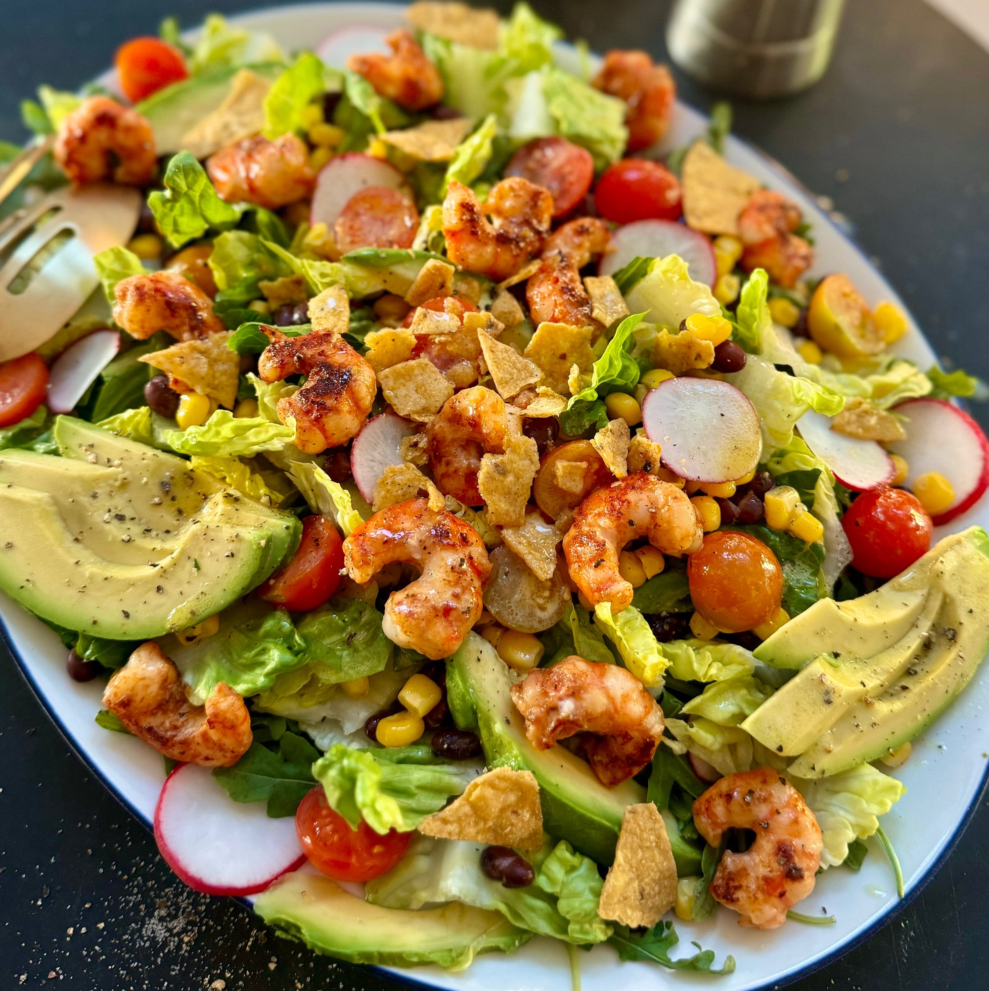 Mexican-Inspired Taco Salad with Spot Prawns