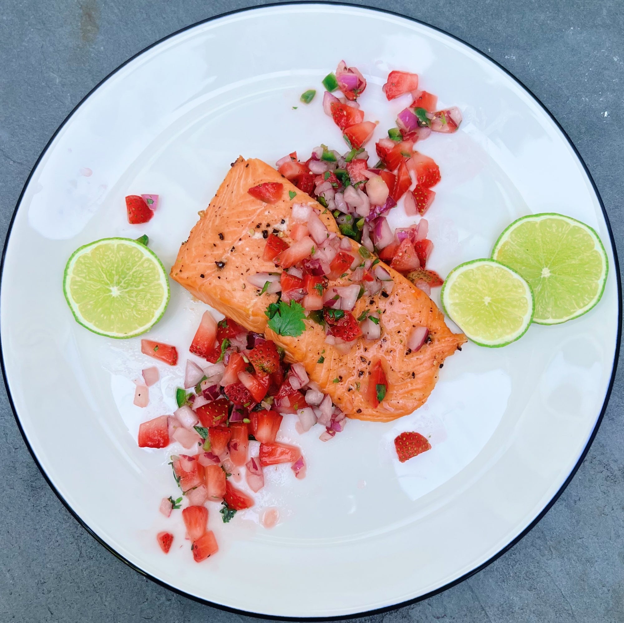 Grilled Sockeye Salmon with Strawberry Salsa