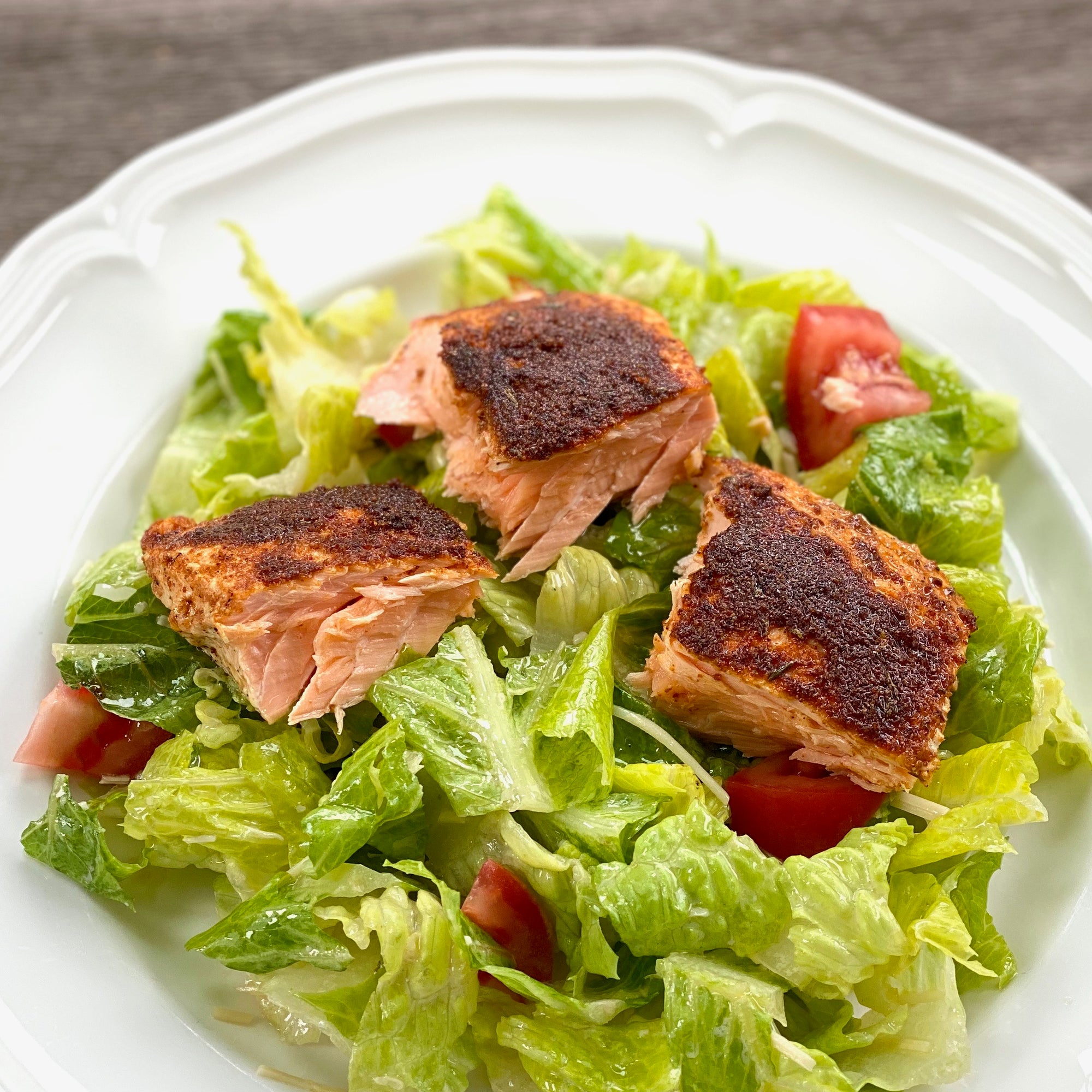 Blackened Salmon Ceasar Salad