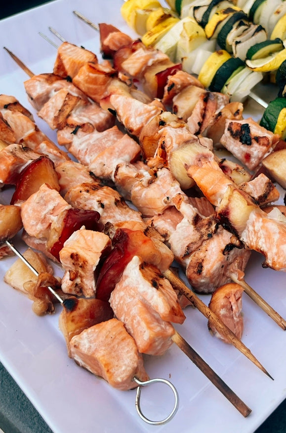 King Salmon Peach Skewers