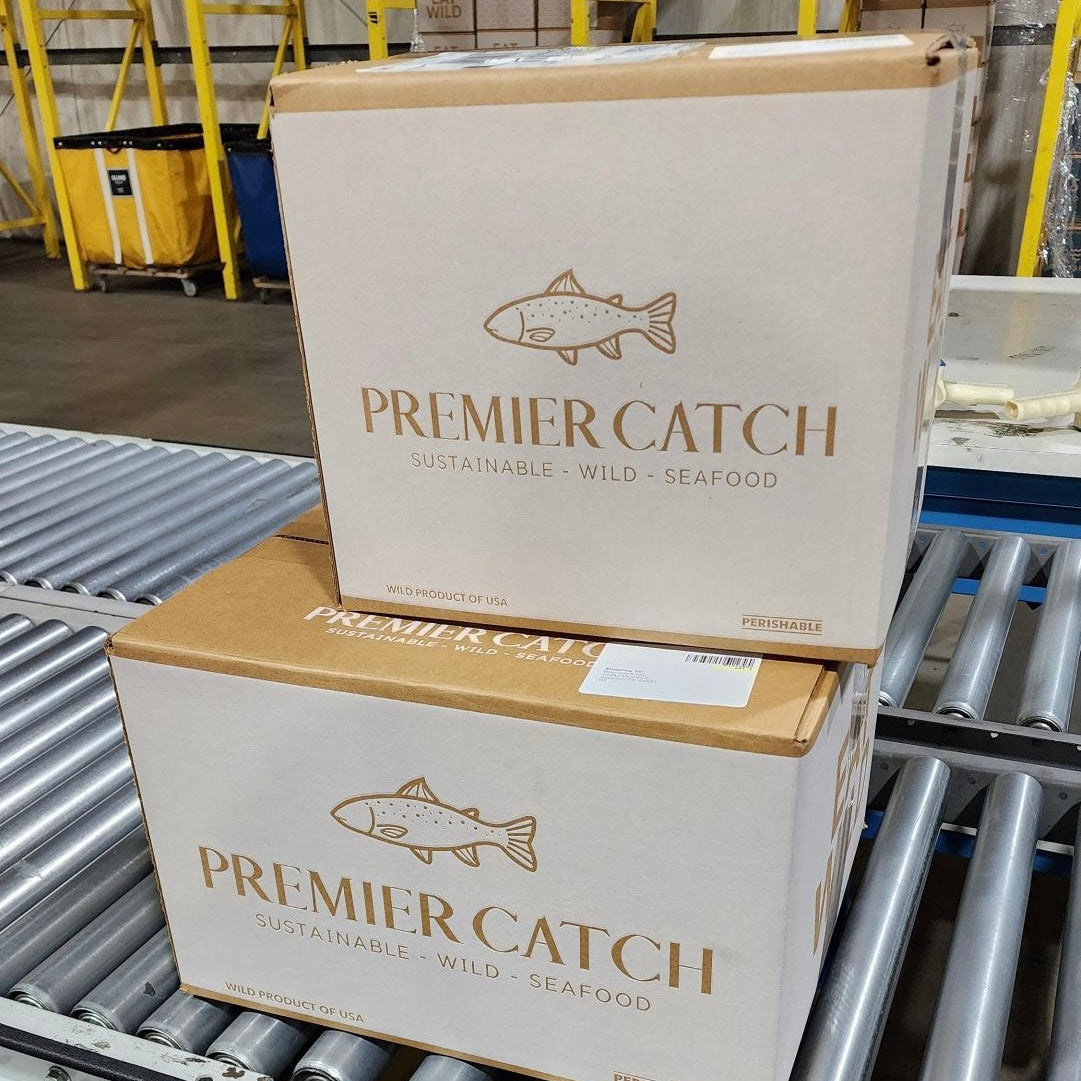 premier catch branded boxes ready for shipping
