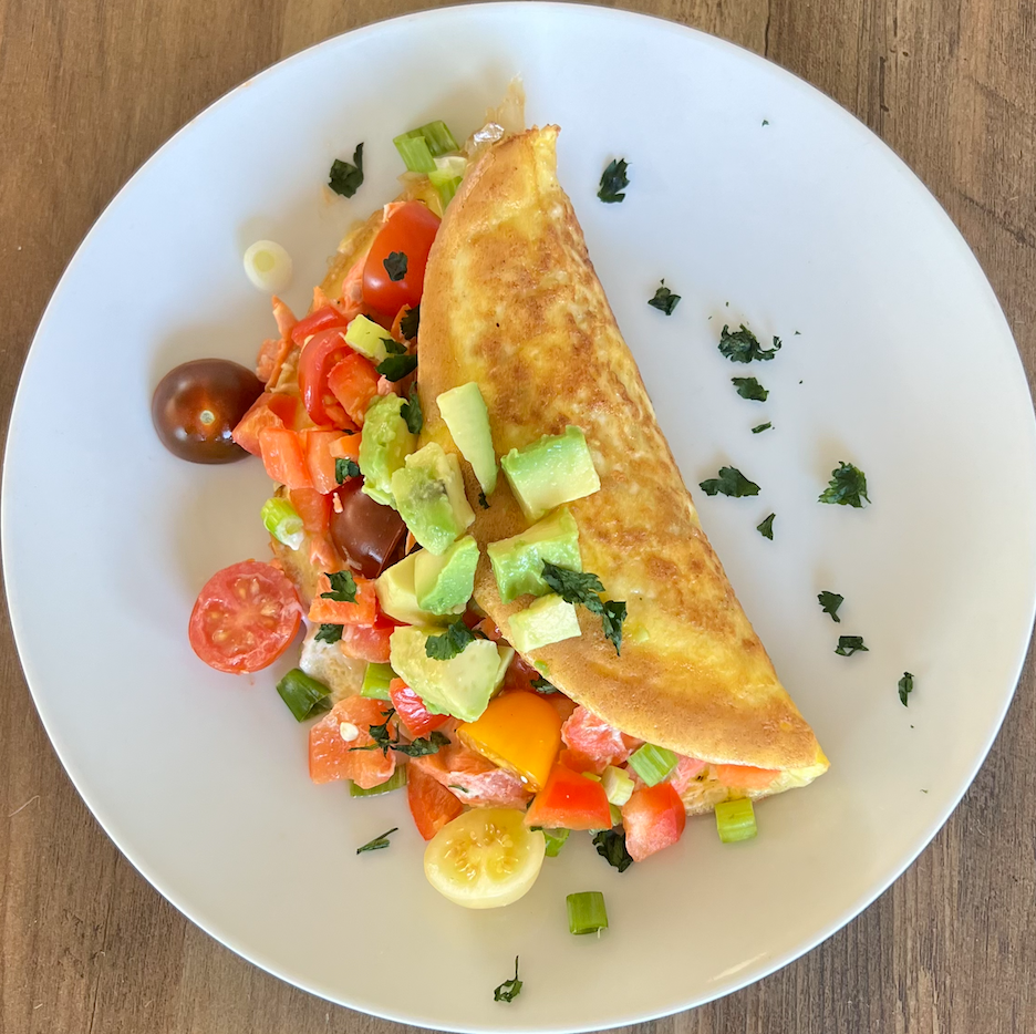 Salmon and Veggie Omelet