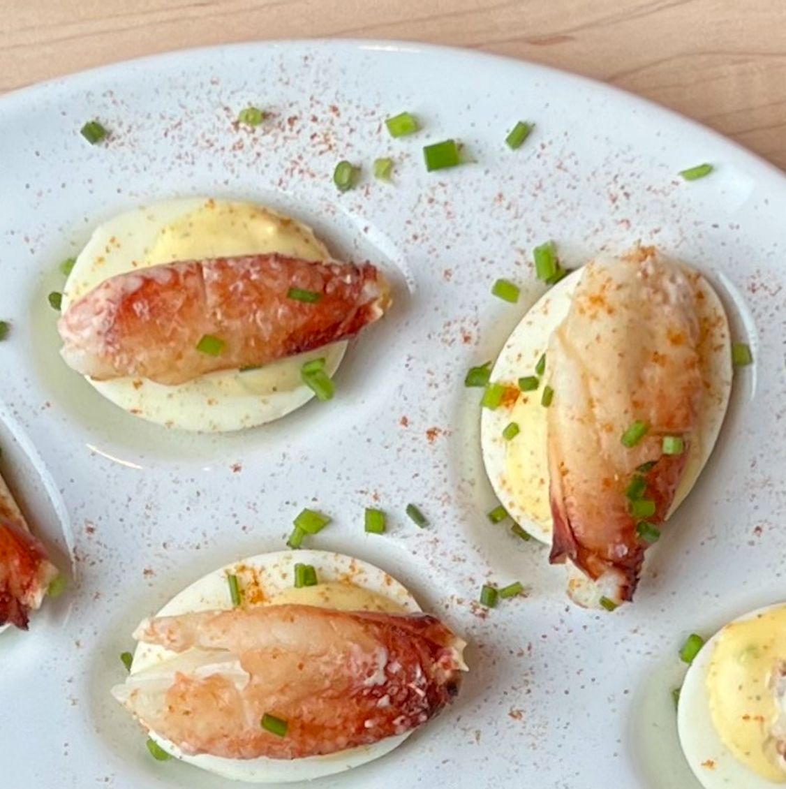 Dungeness Crab Deviled Eggs from Whisk Cooking Class