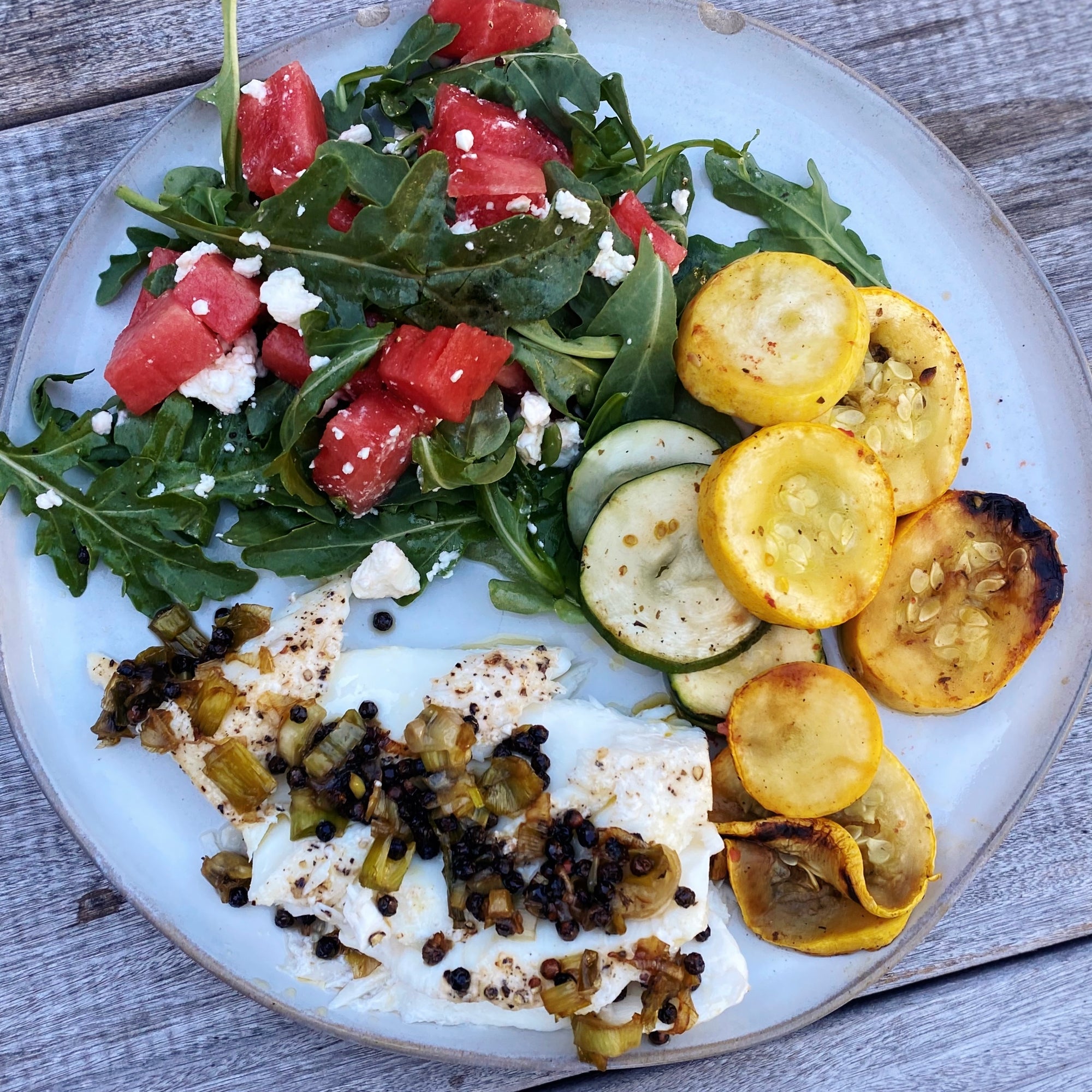 Halibut with Green Onions and Peppercorns
