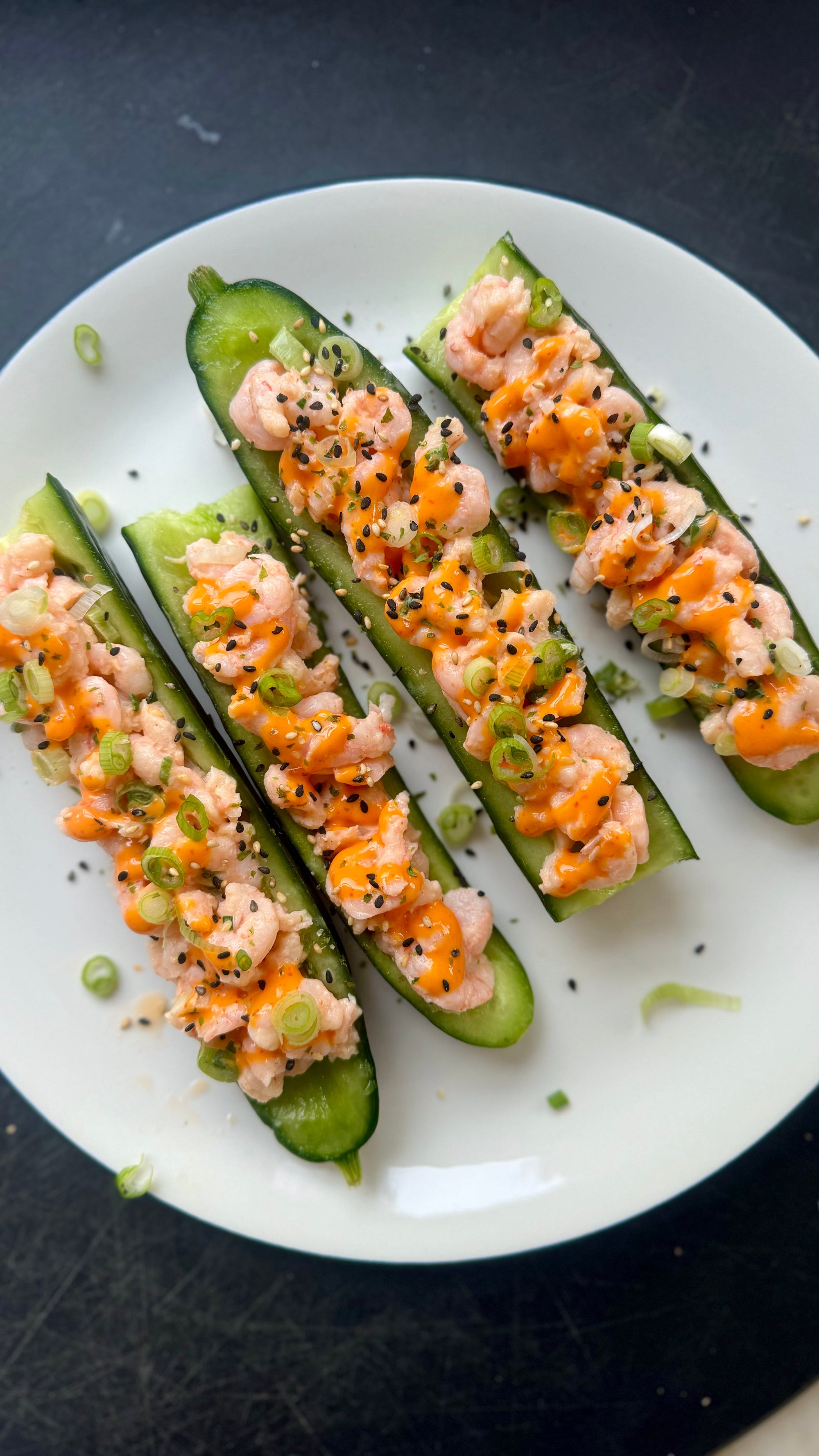 Shrimp Sushi Cucumber Boats with Oregon Bay Shrimp