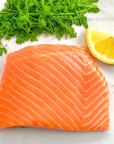 wild king salmon with lemon slice