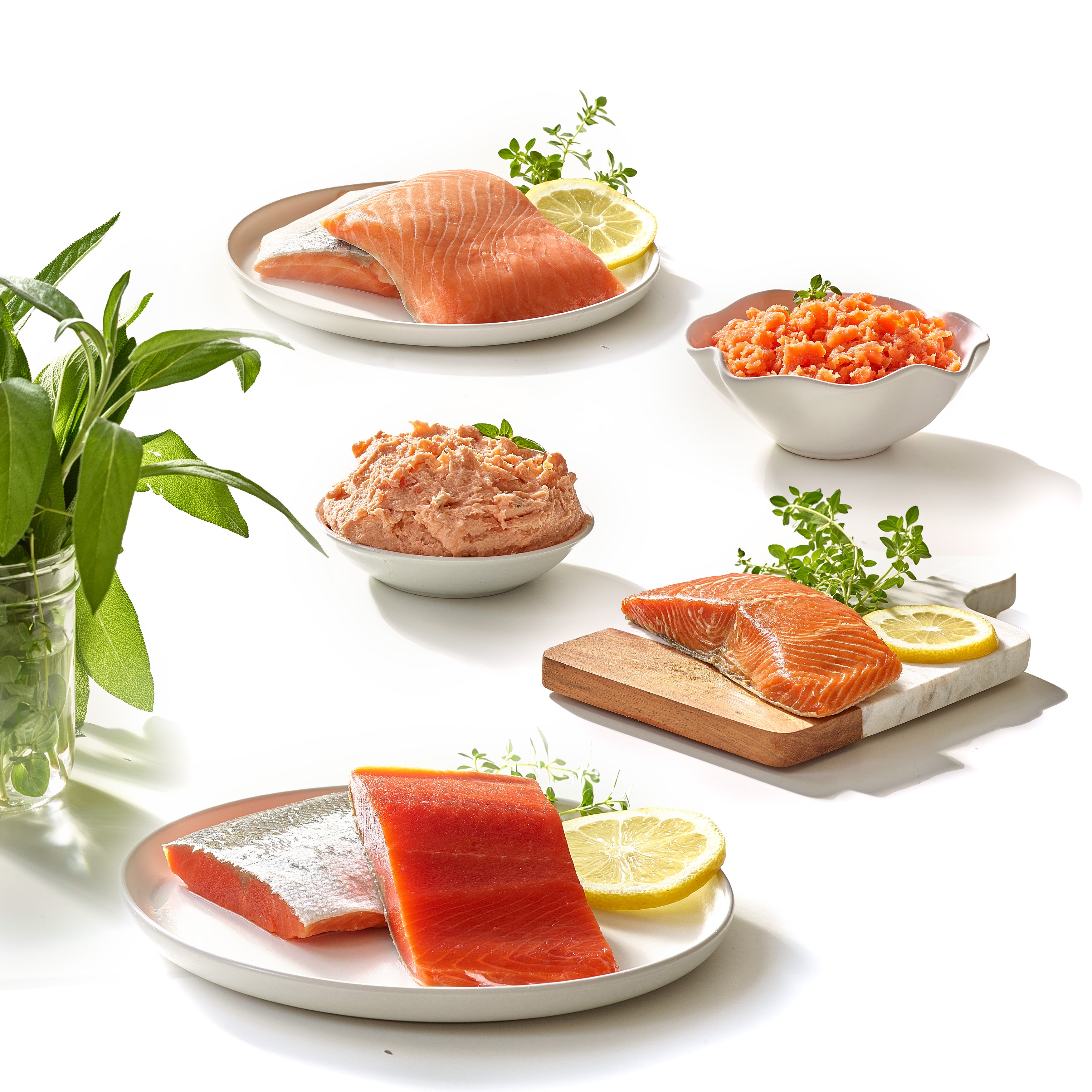 Wild Salmon Lovers Bundle, King & Sockeye Portions, Smoked & Coho Wild Salmon Lovers Bundle, King & Sockeye Portions, Smoked & Coho
