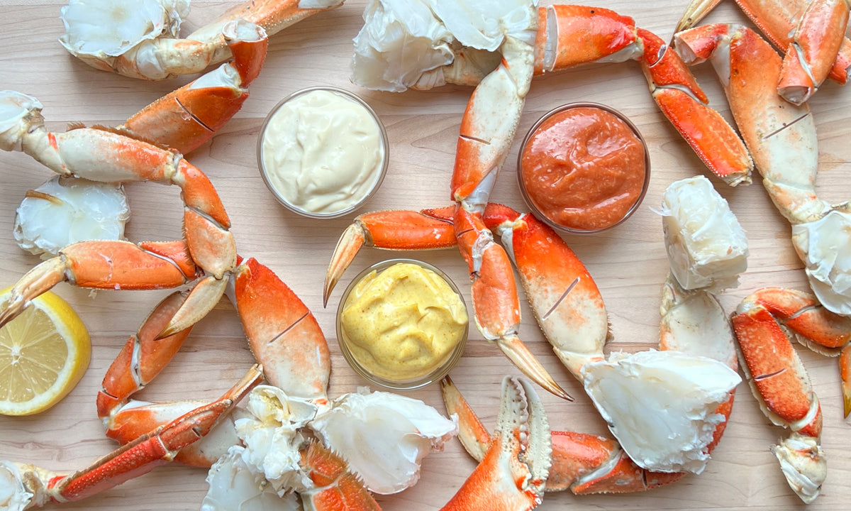 Premier Catch Dungeness Crab with 3 Dipping Sauces