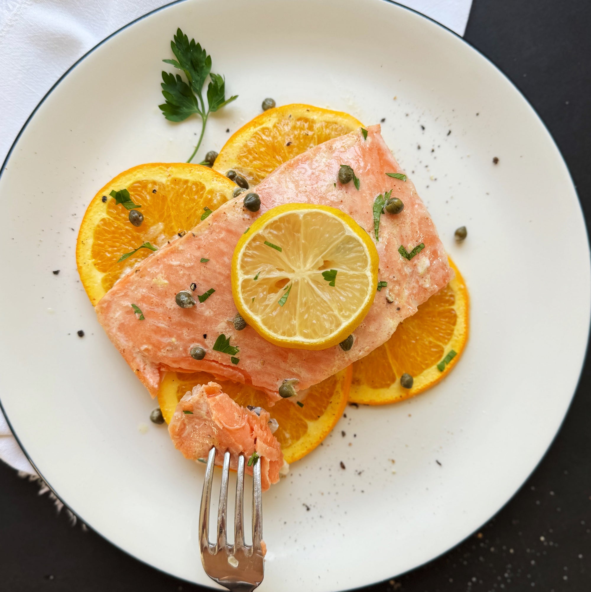 slow roasted sockeye salmon with citrus