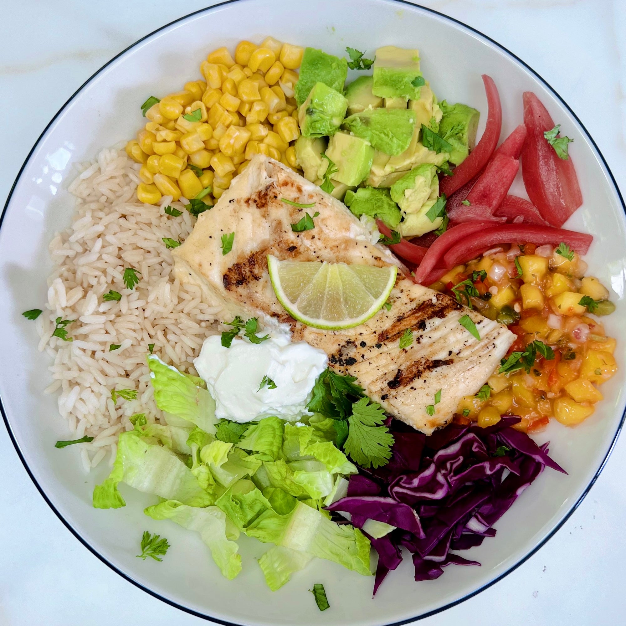 Grilled Fish Taco Bowl 