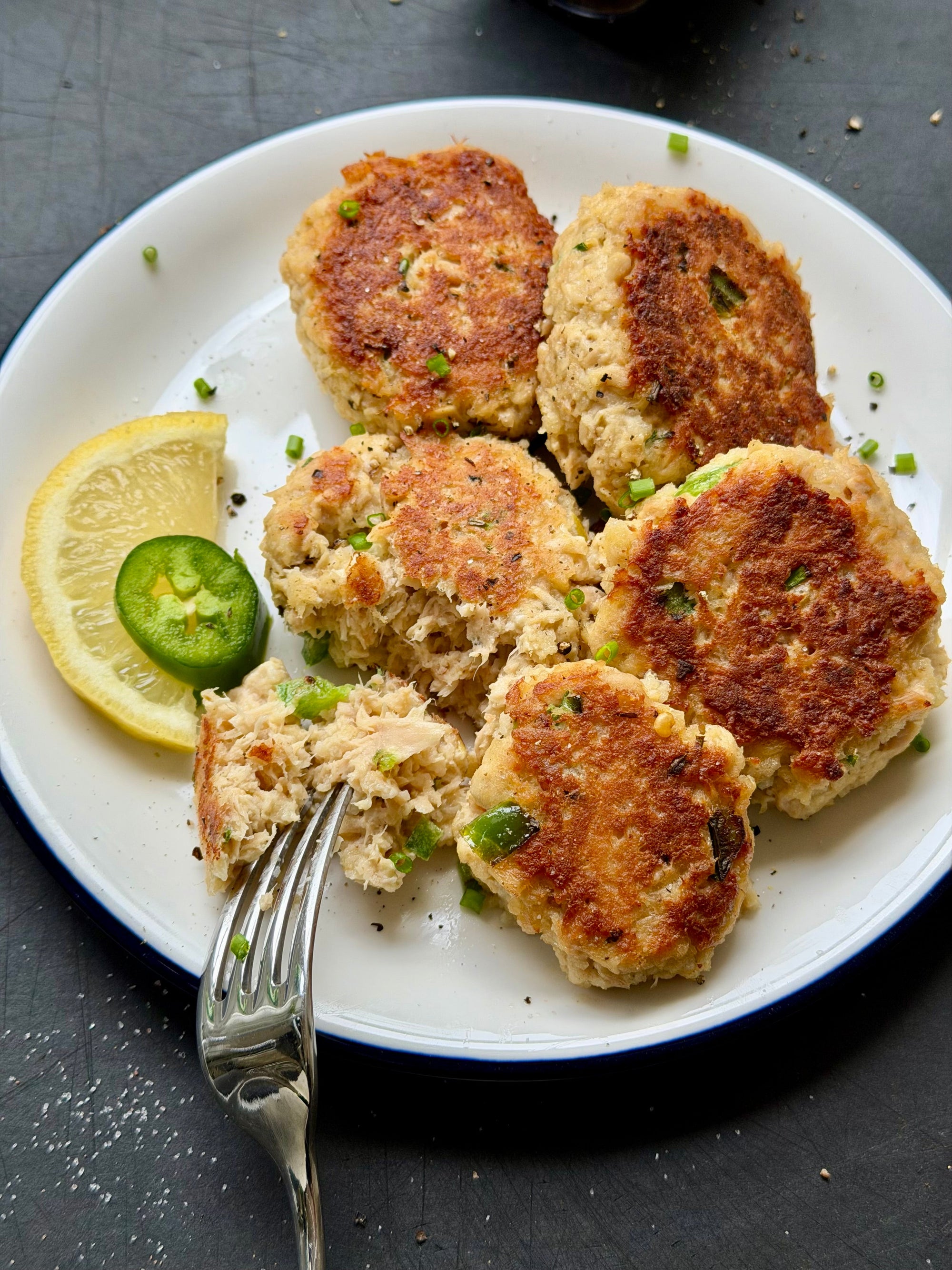 Wild Jalapeño Albacore Tuna Cakes with Lime Crema
