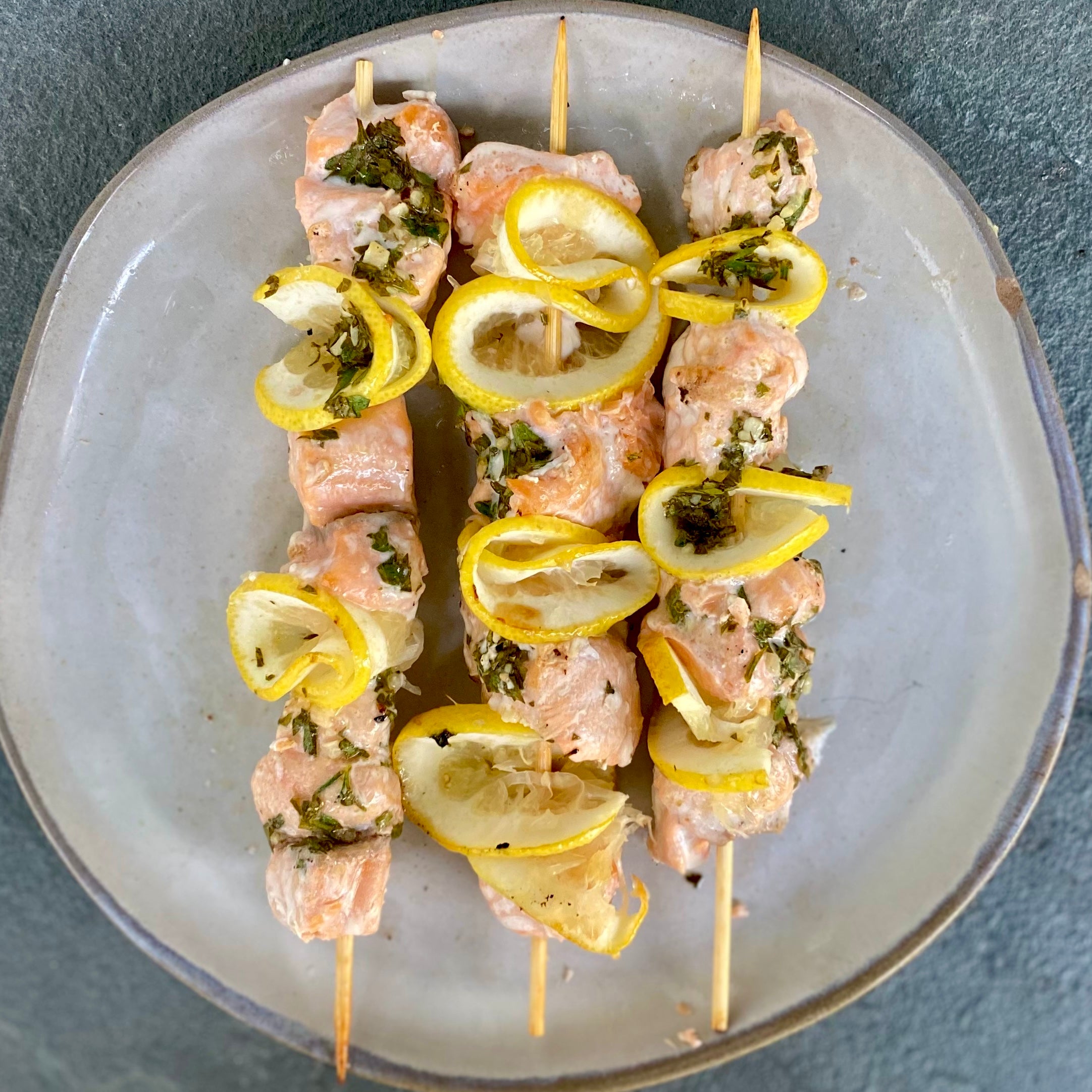 Premier Catch Grilled Citrus Salmon Skewers