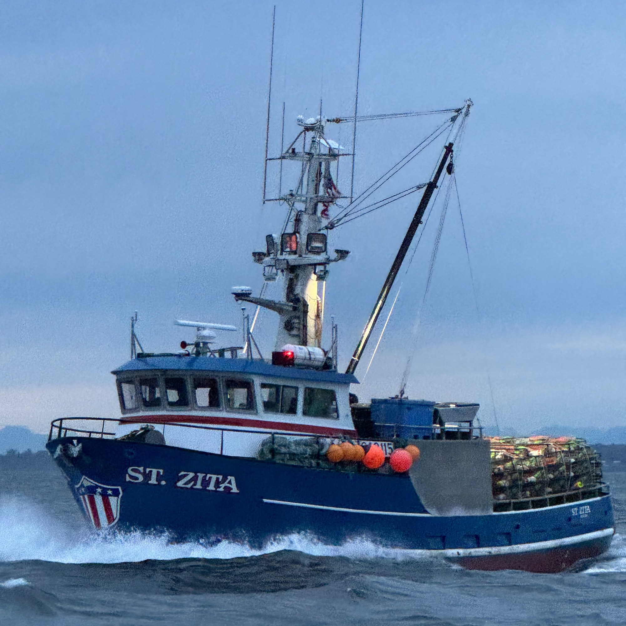 Fishing vessel in Alaska with crab pots