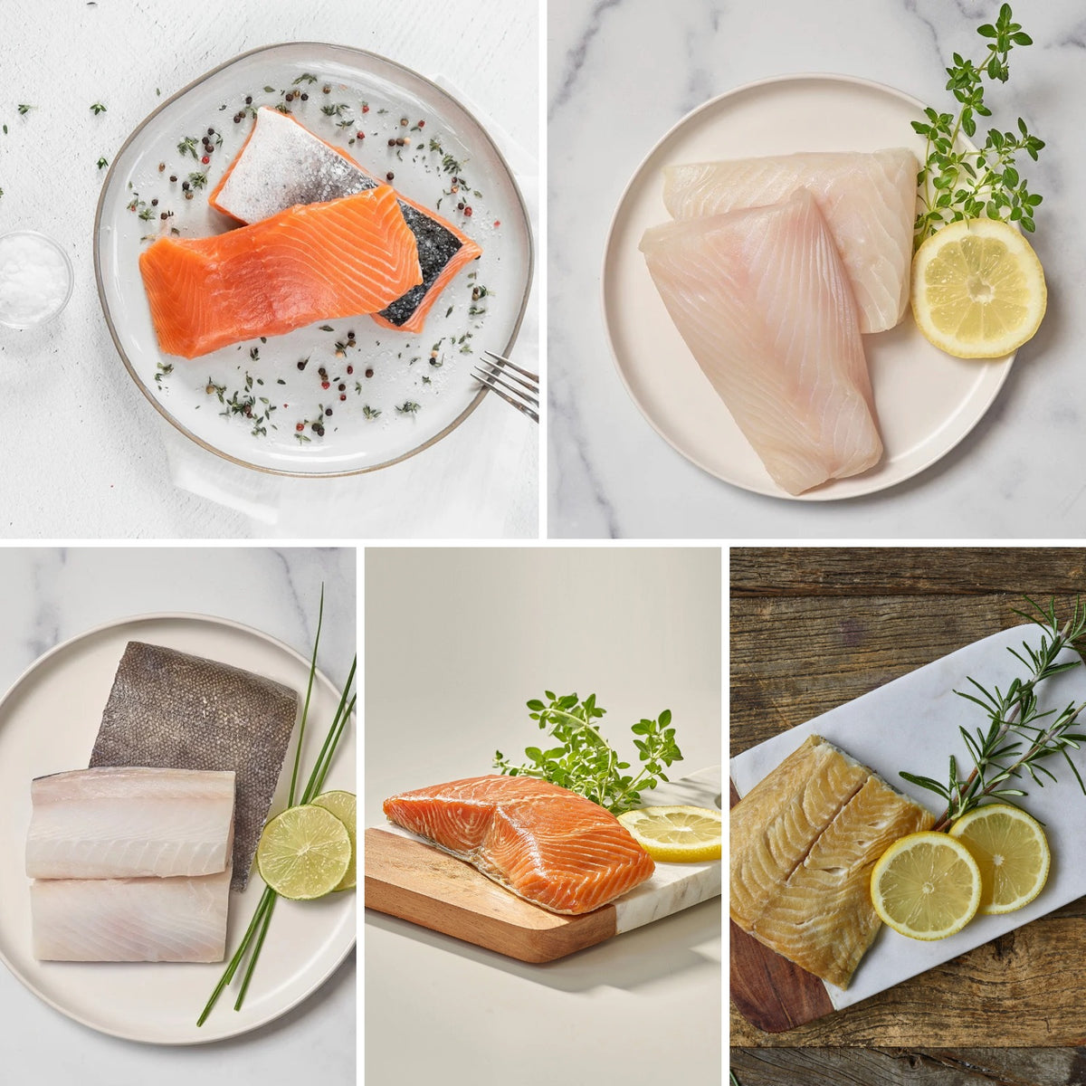 Alaska Seafood Favorites: wild King Salmon, Pacific Halibut, Sablefish, Smoked King Salmon and Smoked Sablefish