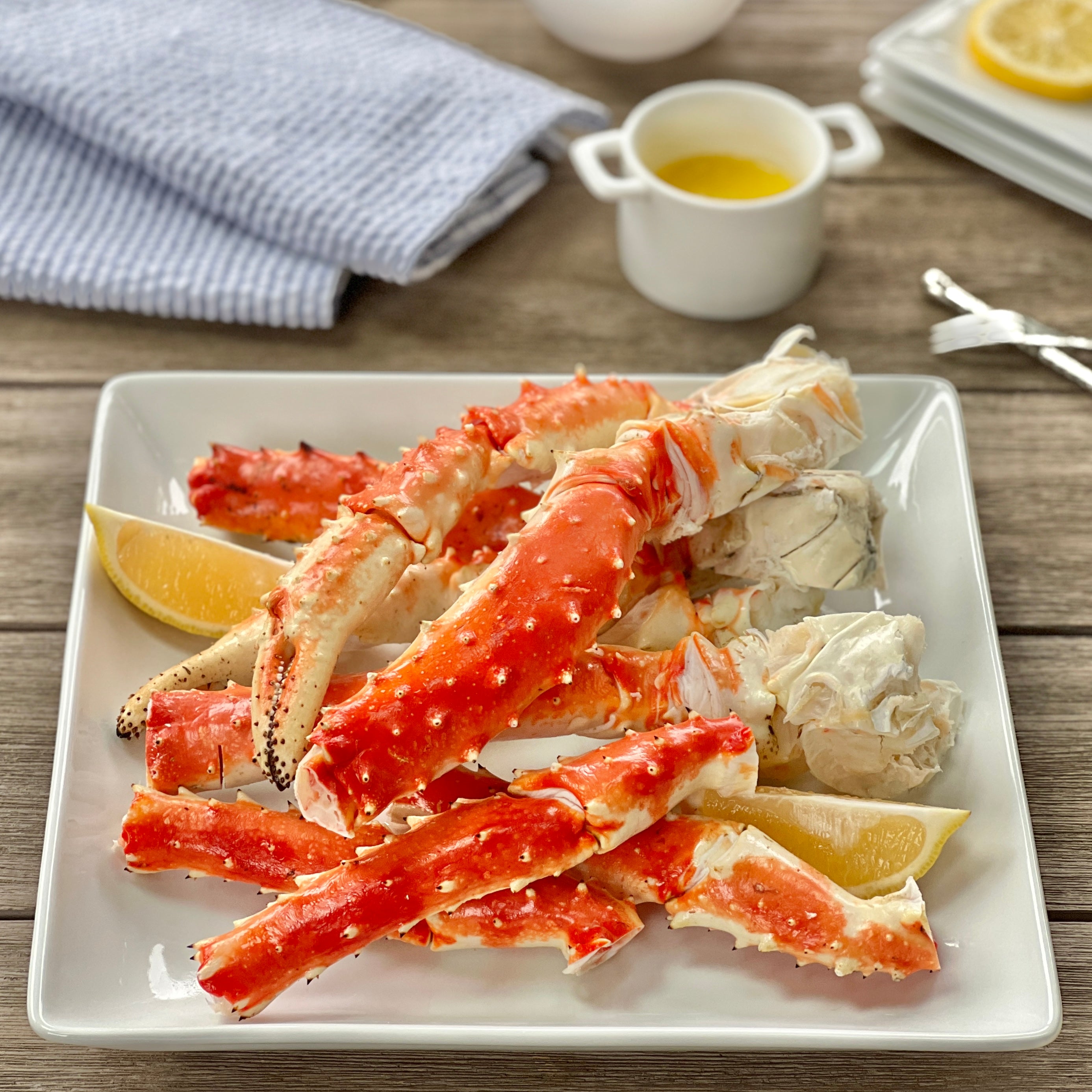alaskan red king crab legs on plate